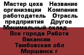 Мастер цеха › Название организации ­ Компания-работодатель › Отрасль предприятия ­ Другое › Минимальный оклад ­ 1 - Все города Работа » Вакансии   . Тамбовская обл.,Моршанск г.